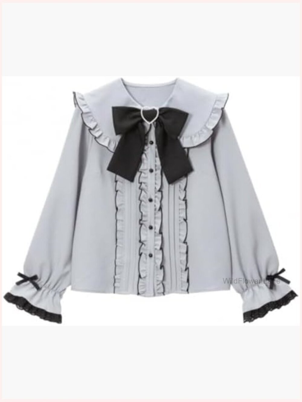 Lolita Cutecore Long Sleeve Mesh Sheer Blouse Goth Shirt Kawaii Top
